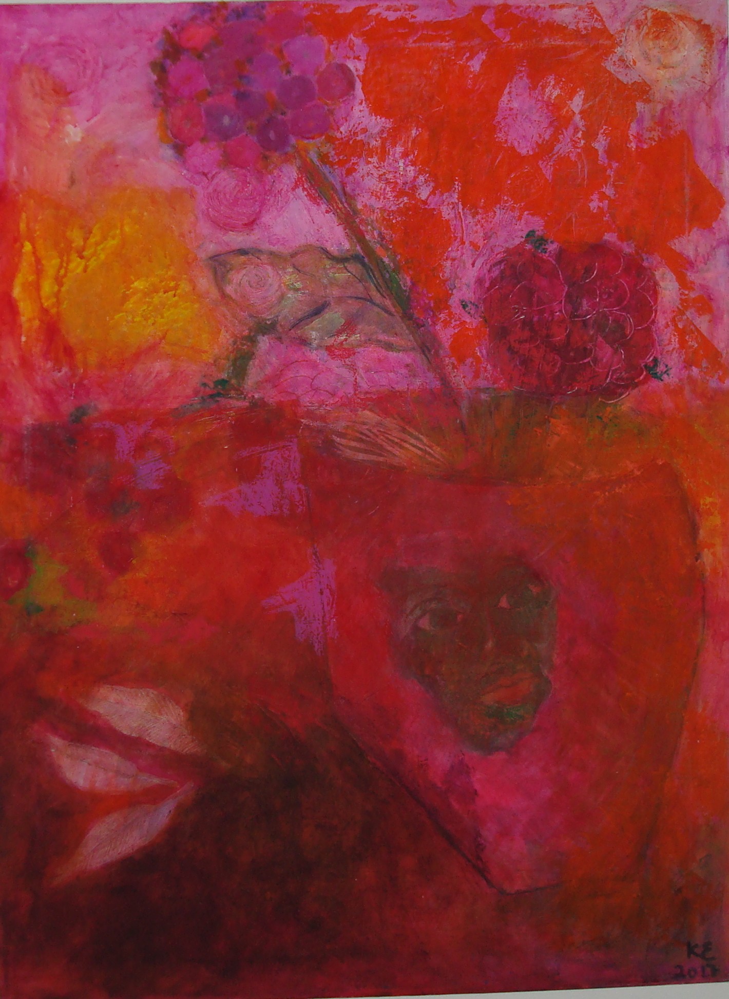 RØD 2017 80x60cm, værk af Kunstner 1